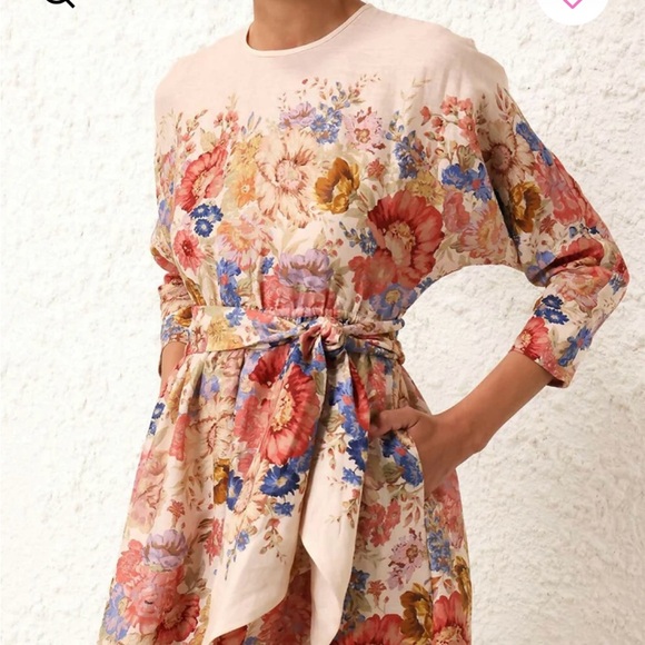 NEW Zimmermann August Tie Waist Midi Dress Petite 0/XS - Picture 4 of 4